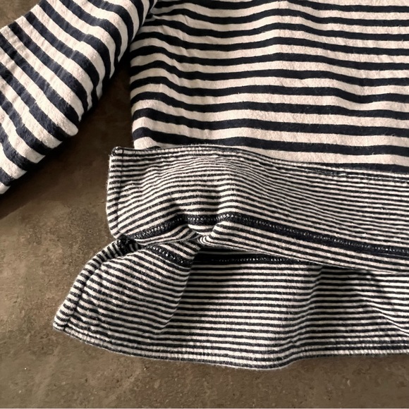 Jigsaw Breton style cotton shirt. Navy and grey stripe, sz S. EUC. - Picture 2 of 8